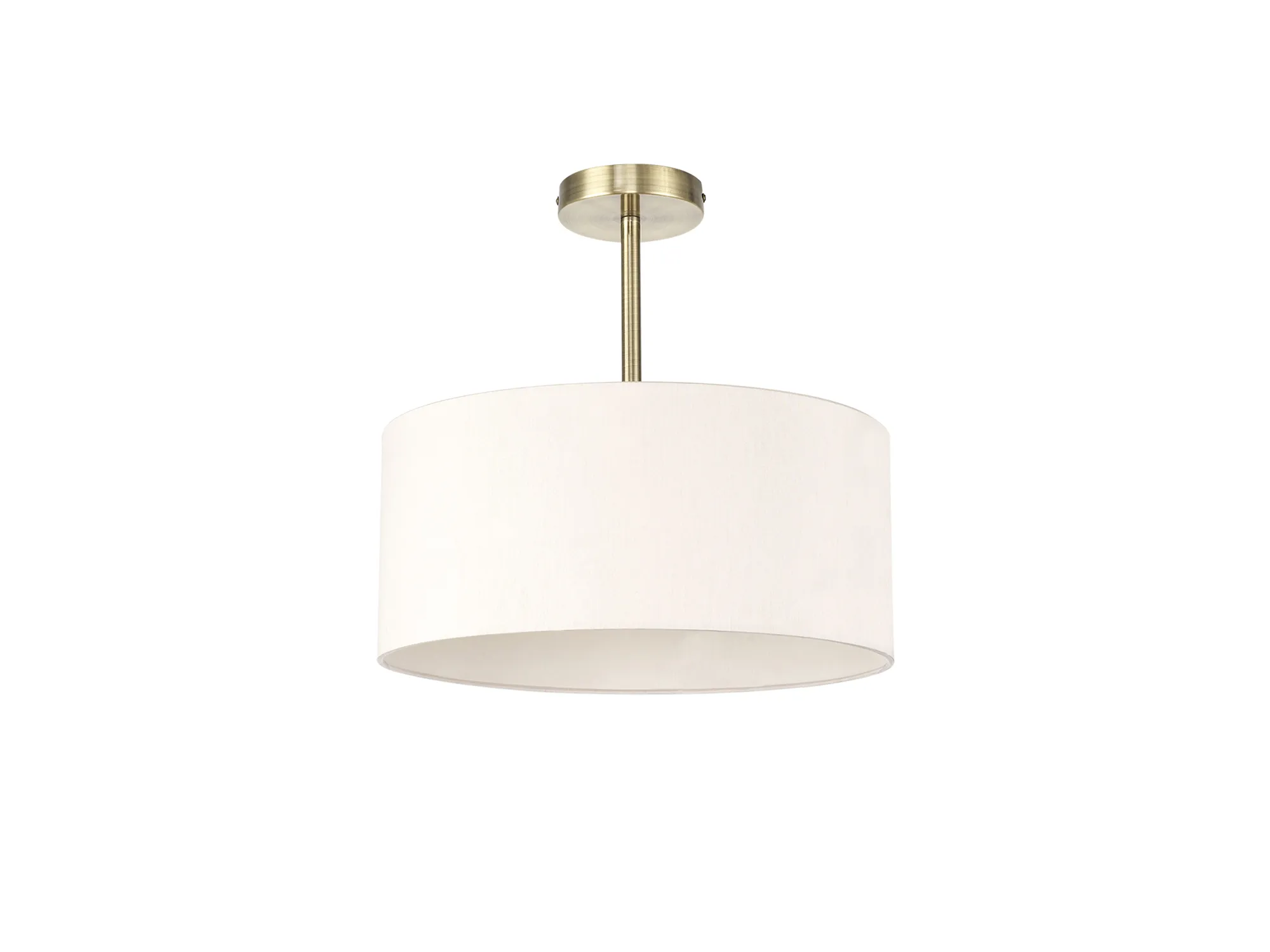 Baymont 40cm Semi Flush 1 Light Antique Brass, Nude Beige/Moonlight DK0168  Deco Baymont